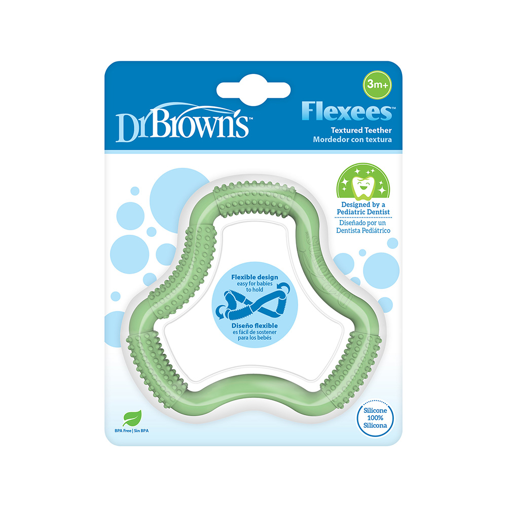 DR BROWN'S - FLEXEES Ergonomic Teether Κρίκος Οδοντοφυΐας 3m+ (πράσινο)